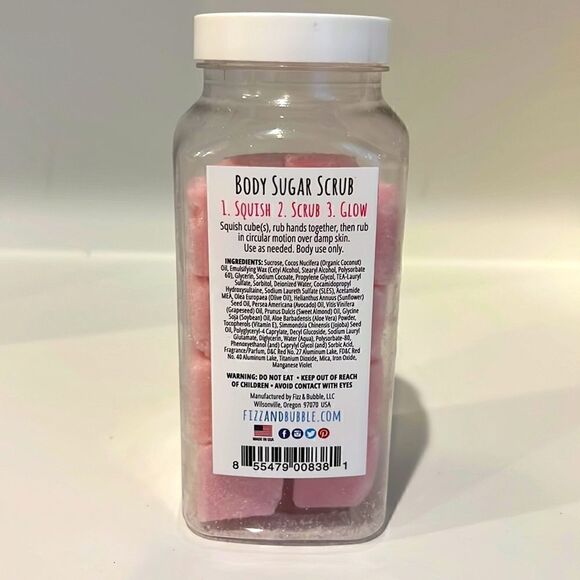 Fizz & Bubble ROSE WATER BODY SUGAR SCRUBS brand new made in the USA!!! - Picture 4 of 5